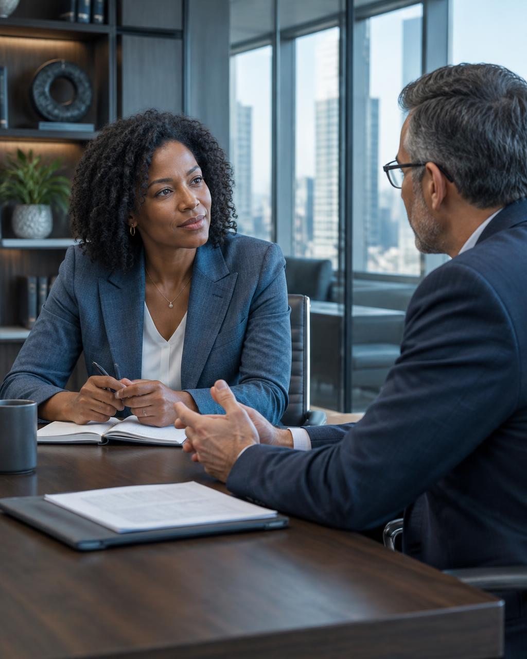 A one-on-one coaching conversation